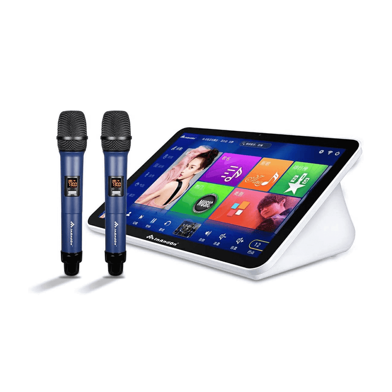 2022 White 15.6" Portable Touch Screen Karaoke System CLOUD HDMI WIFI