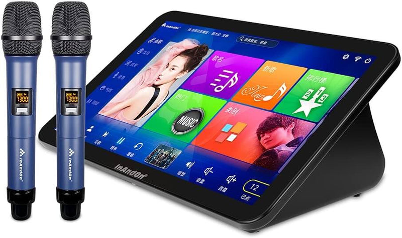 2022 Black Portable Touch Screen Karaoke System