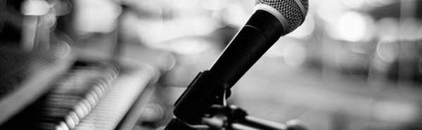 black and white wired microphone