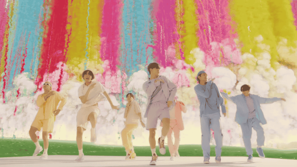 BTS in pastel colors.