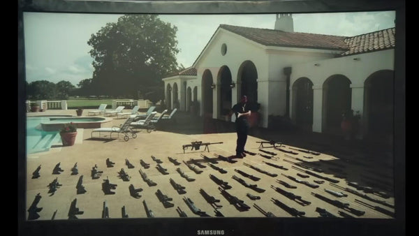 Drake dancing by the pool in his mansion.