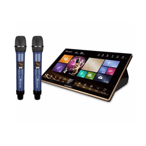 19" inch touch screen karaoke system with 2 wireless mics