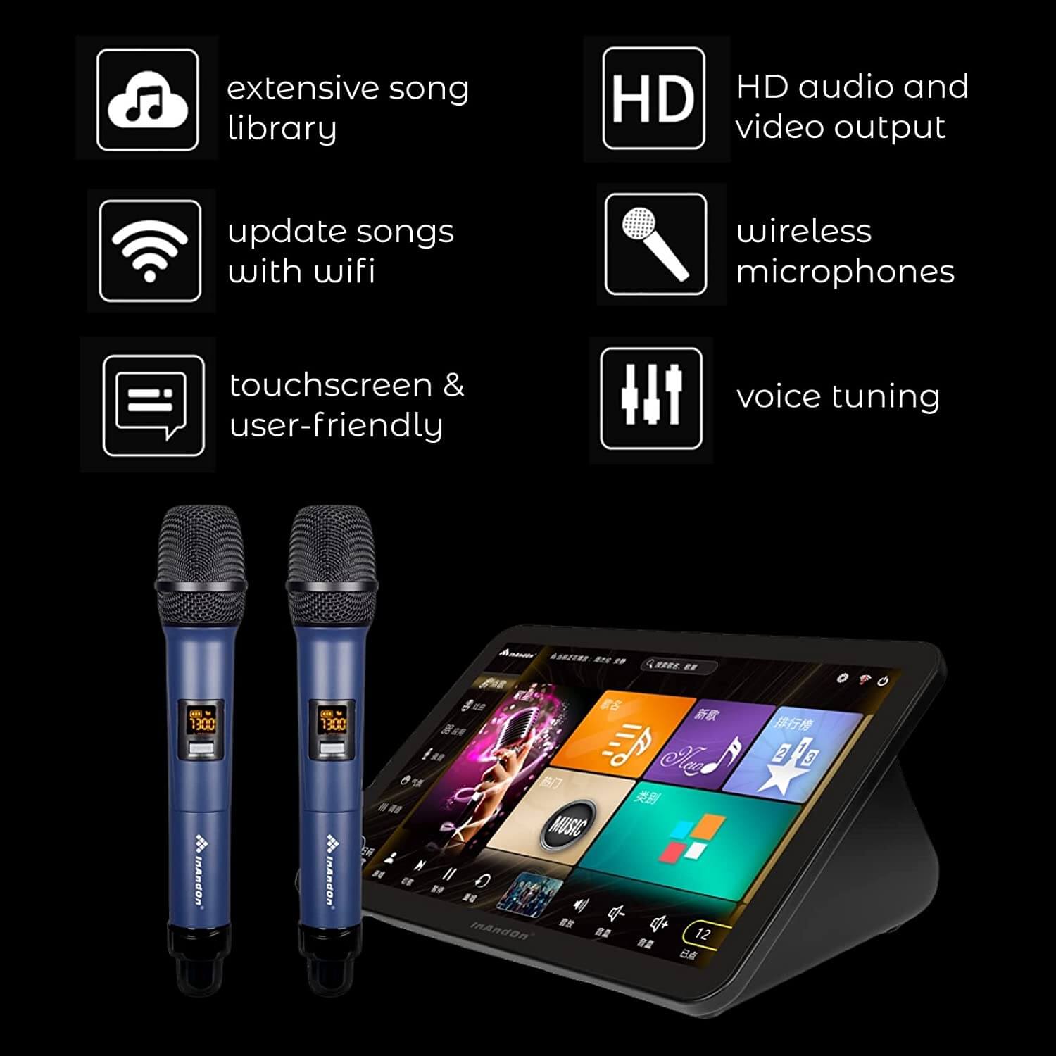15.6 5 In 1 Portable Touch Screen Karaoke System